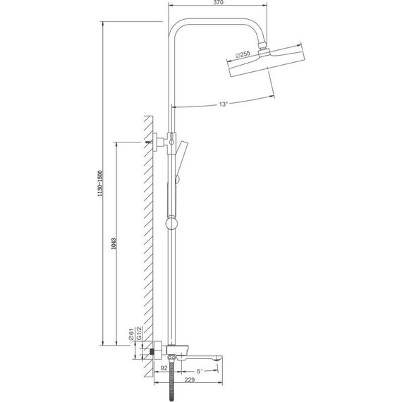Душевая стойка Belz B25713-3, оружейная сталь фото 49