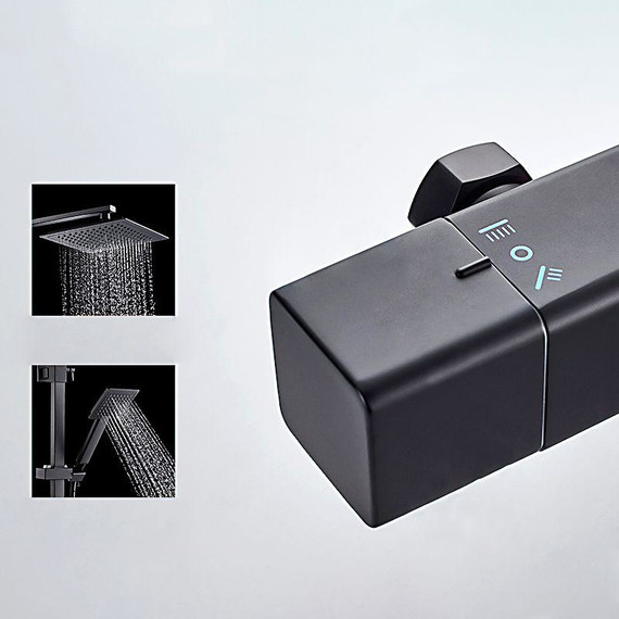 Душевая стойка с термостатом Ledeme L2424B, чёрный - 5 Душевая стойка с термостатом Ledeme L2424B, чёрный фото 5