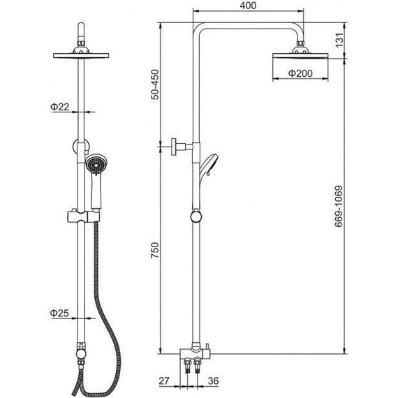 Душевая стойка Zerix SK-002W - 2 Душевая стойка Zerix SK-002W фото 2