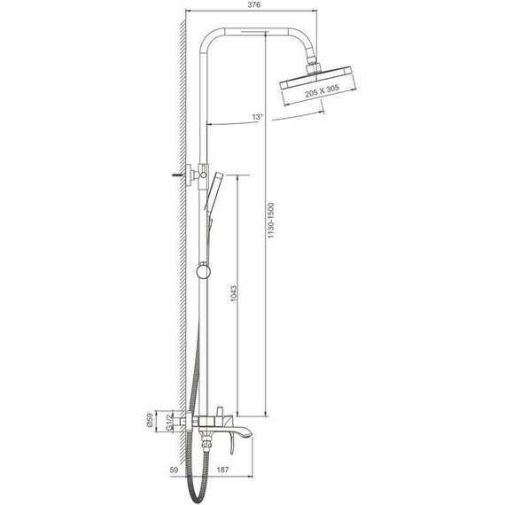 Душевая стойка Belz B24507-5, золото фото 63