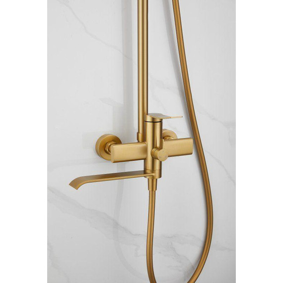 Душевая стойка Belz B24812-5, золото брашированное фото 4