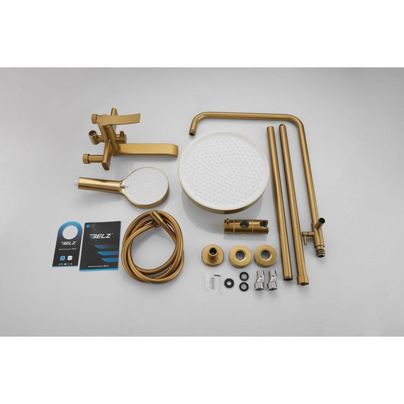 Душевая стойка Belz B24812-5, золото брашированное фото 36