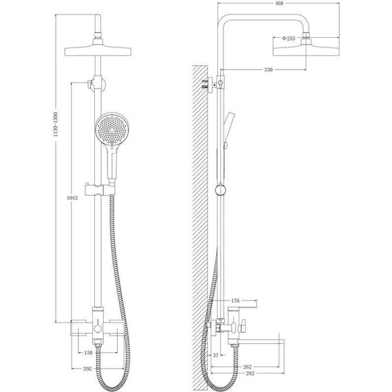 Душевая стойка Belz B24813-3, оружейная сталь фото 73