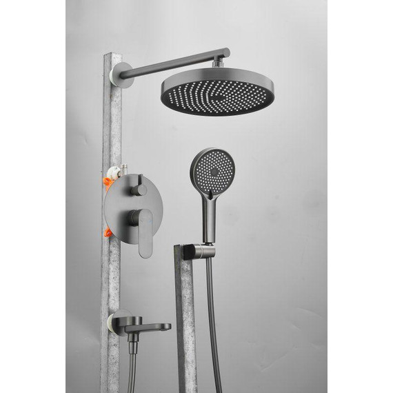 Душевая система для ванны Belz B80713-3, оружейная сталь - 3 Душевая система для ванны Belz B80713-3, оружейная сталь фото 3