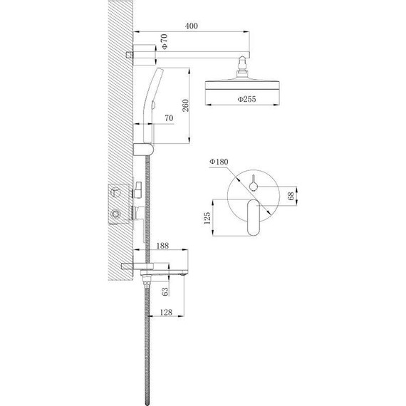 Душевая система для ванны Belz B80713-3, оружейная сталь - 28 Душевая система для ванны Belz B80713-3, оружейная сталь фото 28