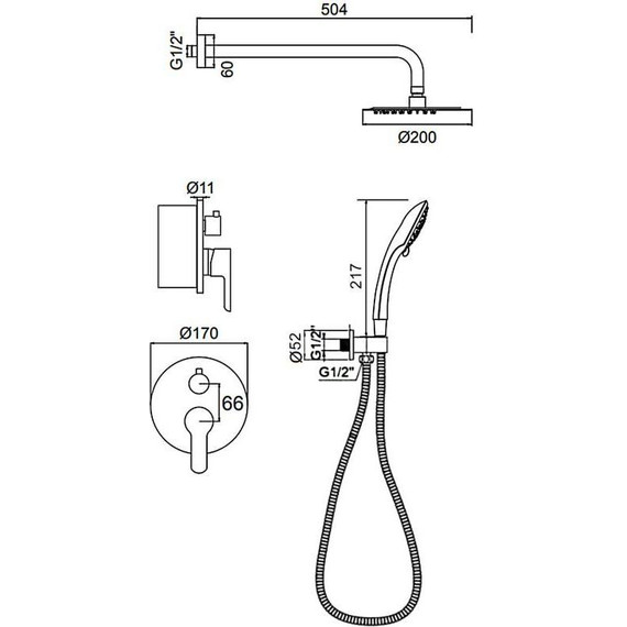 Душевая система для душа Ledeme L2403-2 фото 2