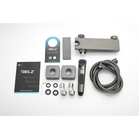 Набор для гигиенического душа Belz B55653-3, оружейная сталь - 28 Набор для гигиенического душа Belz B55653-3, оружейная сталь фото 28