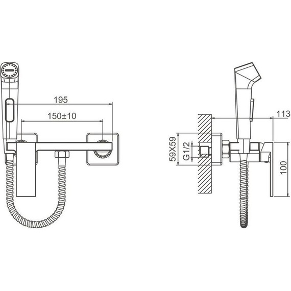 Набор для гигиенического душа Belz B55653-7, чёрный матовый - 31 Набор для гигиенического душа Belz B55653-7, чёрный матовый фото 31