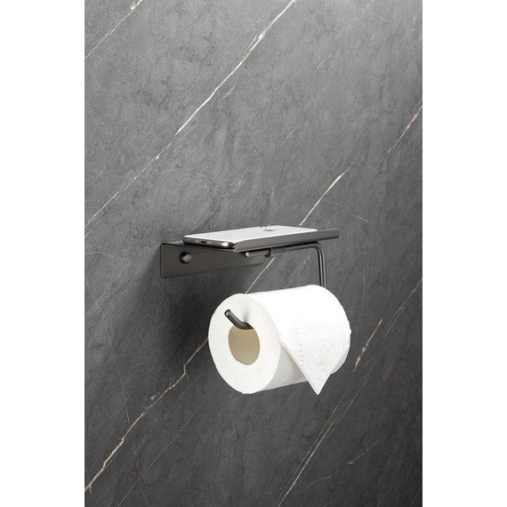 Держатель для туалетной бумаги Belz B9001-3, оружейная сталь фото 10