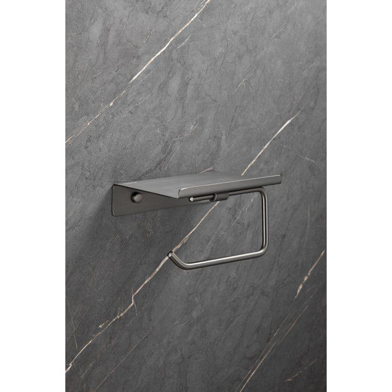 Держатель для туалетной бумаги Belz B9001-3, оружейная сталь фото 8