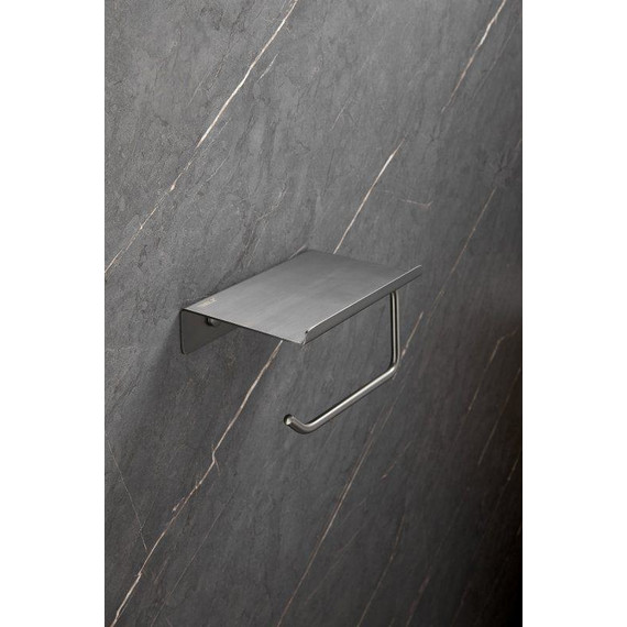 Держатель для туалетной бумаги Belz B9001-3, оружейная сталь фото 7