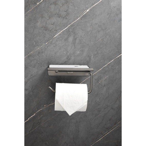 Держатель для туалетной бумаги Belz B9001-3, оружейная сталь фото 12