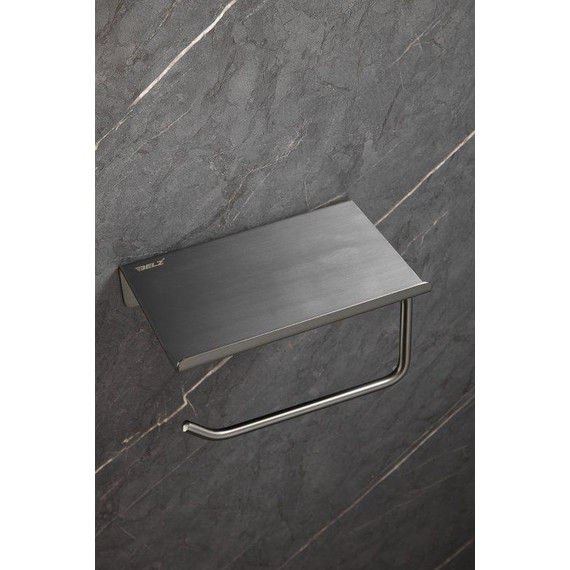 Держатель для туалетной бумаги Belz B9001-3, оружейная сталь фото 3