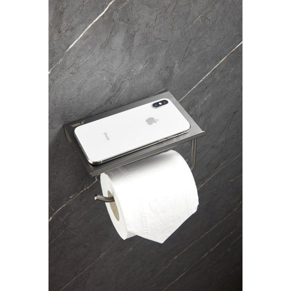 Держатель для туалетной бумаги Belz B9001-3, оружейная сталь фото 5