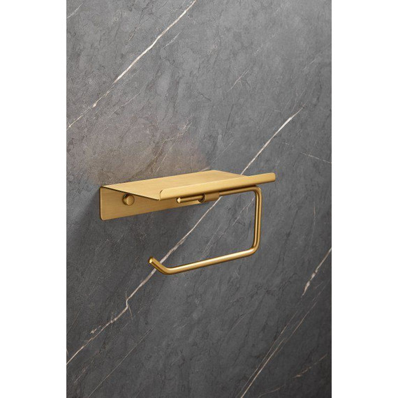 Держатель для туалетной бумаги Belz B9001-5, брашированное золото фото 7