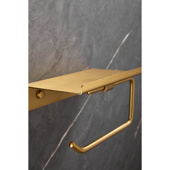 Держатель для туалетной бумаги Belz B9001-5, брашированное золото фото 9