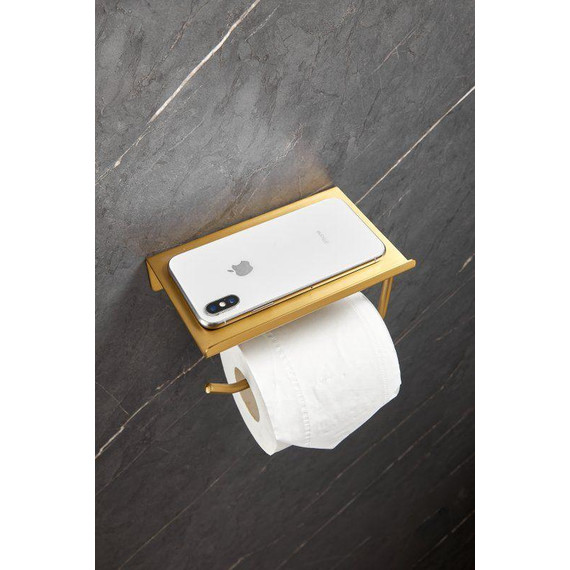 Держатель для туалетной бумаги Belz B9001-5, брашированное золото фото 8