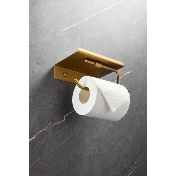 Держатель для туалетной бумаги Belz B9001-5, брашированное золото фото 2