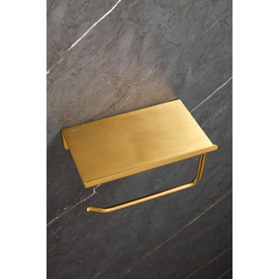 Держатель для туалетной бумаги Belz B9001-5, брашированное золото фото 13