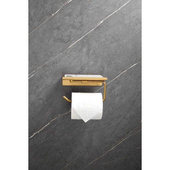 Держатель для туалетной бумаги Belz B9001-5, брашированное золото фото 4