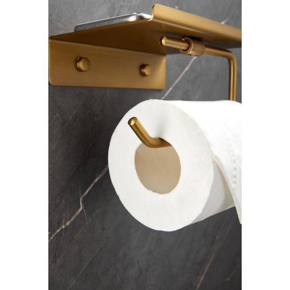Держатель для туалетной бумаги Belz B9001-5, брашированное золото фото 10