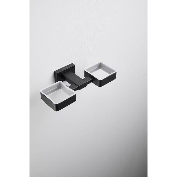 Двойной стакан для зубных щеток Belz B90308, чёрный матовый - 15 Двойной стакан для зубных щеток Belz B90308, чёрный матовый фото 15