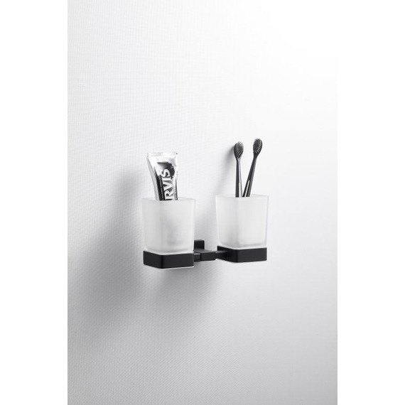 Двойной стакан для зубных щеток Belz B90308, чёрный матовый - 6 Двойной стакан для зубных щеток Belz B90308, чёрный матовый фото 6