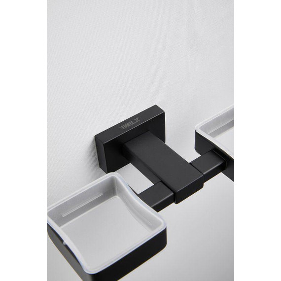 Двойной стакан для зубных щеток Belz B90308, чёрный матовый - 10 Двойной стакан для зубных щеток Belz B90308, чёрный матовый фото 10