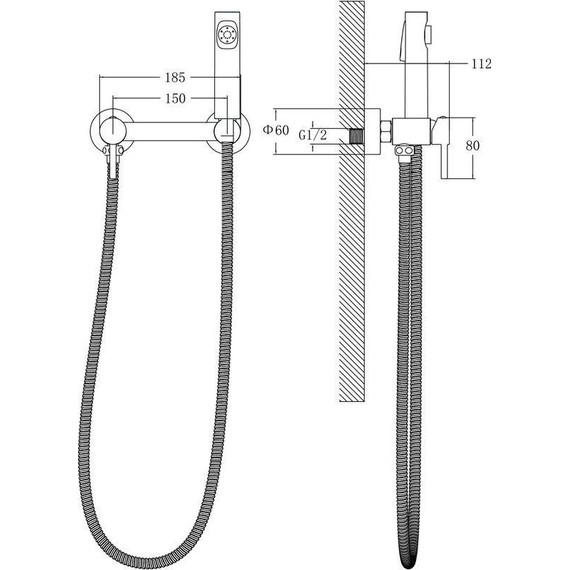 Набор для гигиенического душа Belz B55803-3, оружейная сталь - 39 Набор для гигиенического душа Belz B55803-3, оружейная сталь фото 39