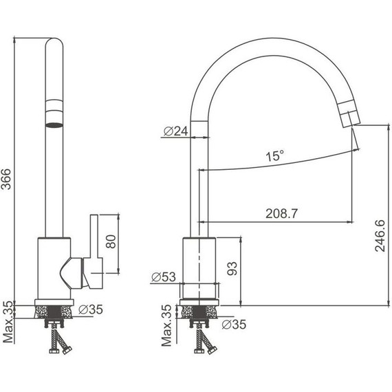Смесители для кухни Belz B70810-3, оружейная сталь фото 31
