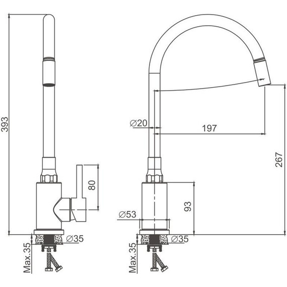 Смесители для кухни Belz B73809-7, хром/чёрный фото 31