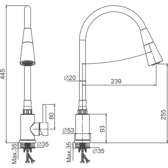 Смесители для кухни Belz B74809, хром/чёрный фото 28