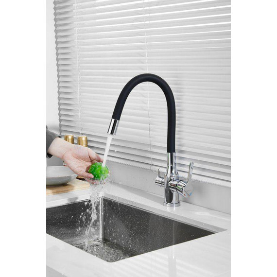 Смесители для кухни Belz B76814, хром/чёрный фото 2