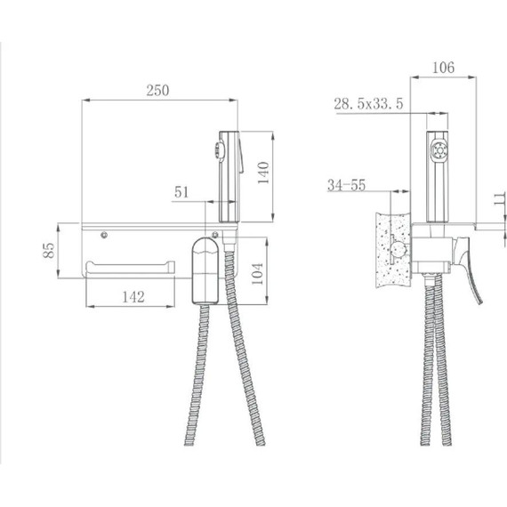 Набор для гигиенического душа Haiba HB55553 - 2 Набор для гигиенического душа Haiba HB55553 фото 2