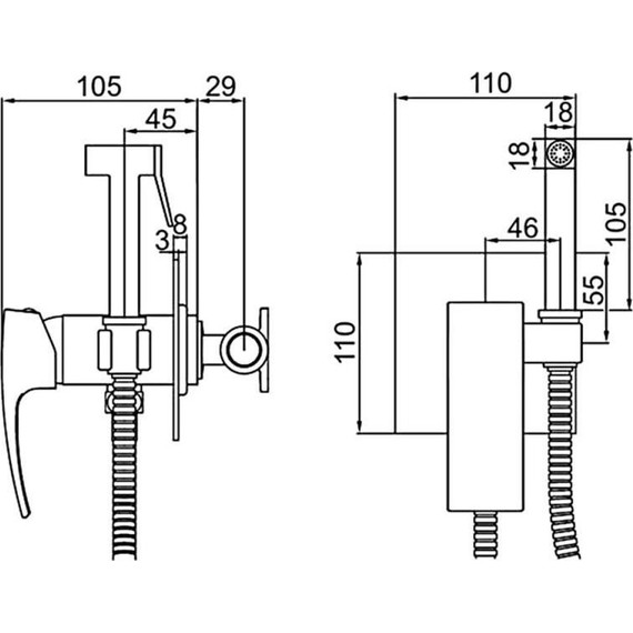 Набор для гигиенического душа Gerhans K15214D, оружейная сталь - 2 Набор для гигиенического душа Gerhans K15214D, оружейная сталь фото 2