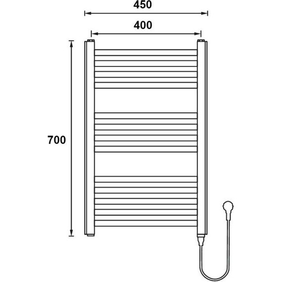 Полотенцесушитель электрический Gerhans П13 400х700 мм K610745W, белый - 2 Полотенцесушитель электрический Gerhans П13 400х700 мм K610745W, белый фото 2