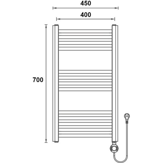 Полотенцесушитель электрический Gerhans П13 400х700 мм K630745W, белый - 2 Полотенцесушитель электрический Gerhans П13 400х700 мм K630745W, белый фото 2