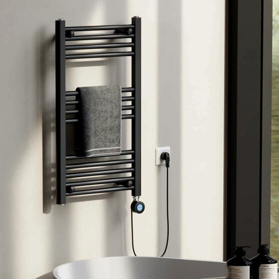 Полотенцесушитель электрический Gerhans П13 400х800 мм K630845B, чёрный - 2 Полотенцесушитель электрический Gerhans П13 400х800 мм K630845B, чёрный фото 2