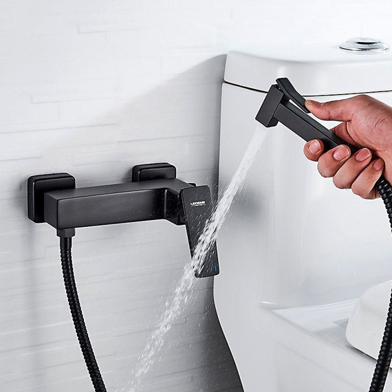 Набор для гигиенического душа Ledeme L5278B, чёрный - 10 Набор для гигиенического душа Ledeme L5278B, чёрный фото 10