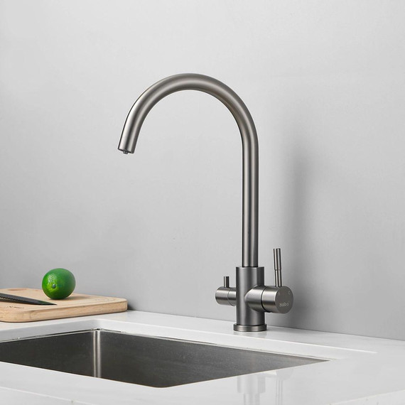 Смесители для кухни Haiba HB43828-3, оружейная сталь фото 2