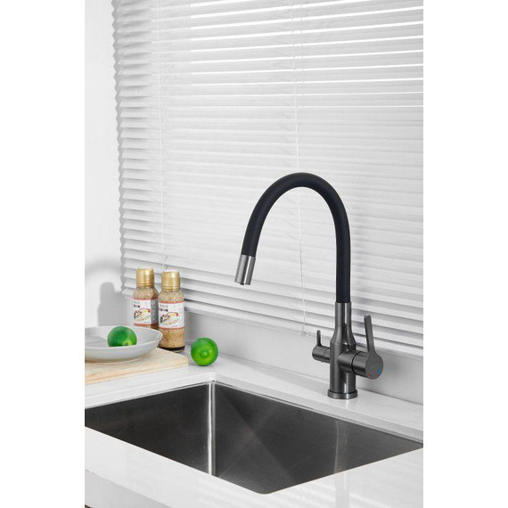 Смесители для кухни Belz B76814-3, оружейная сталь/чёрный фото 6