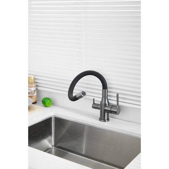 Смесители для кухни Belz B76814-3, оружейная сталь/чёрный фото 16