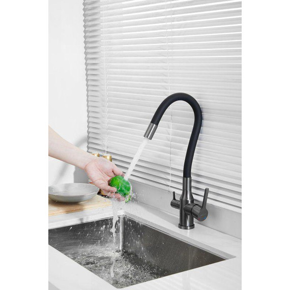 Смесители для кухни Belz B76814-3, оружейная сталь/чёрный фото 20