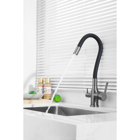 Смесители для кухни Belz B76814-3, оружейная сталь/чёрный фото 5