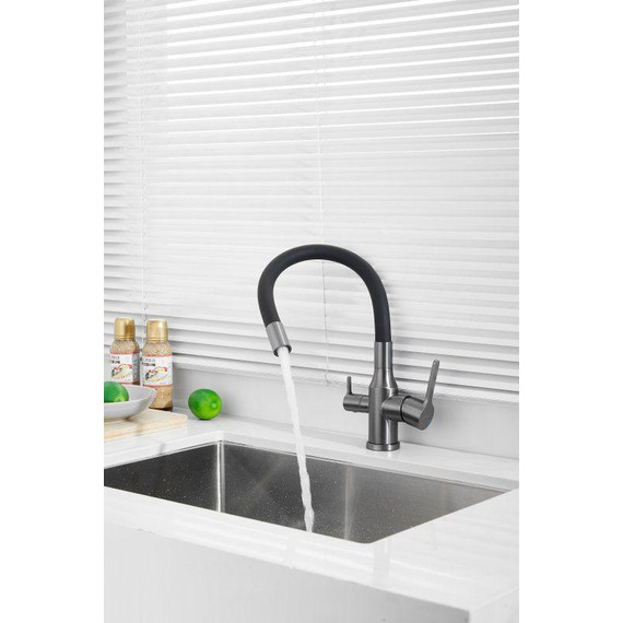 Смесители для кухни Belz B76814-3, оружейная сталь/чёрный фото 7