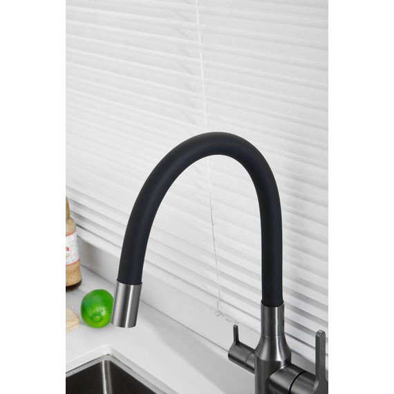 Смесители для кухни Belz B76814-3, оружейная сталь/чёрный фото 23