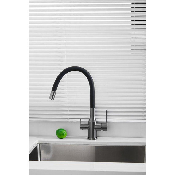 Смесители для кухни Belz B76814-3, оружейная сталь/чёрный фото 26