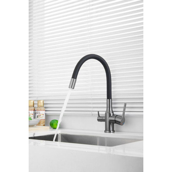 Смесители для кухни Belz B76814-3, оружейная сталь/чёрный фото 27