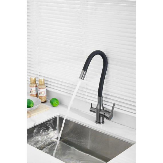 Смесители для кухни Belz B76814-3, оружейная сталь/чёрный фото 30