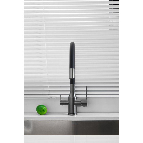 Смесители для кухни Belz B76814-3, оружейная сталь/чёрный фото 32